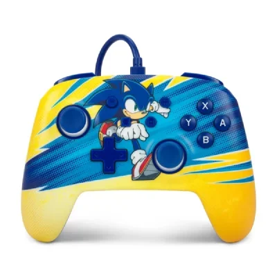 Manette filaire ameliorée Sonic Boost pour Nintendo Switch Jaune bleu