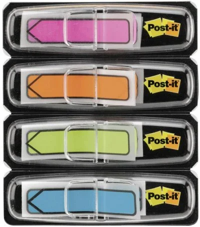 Marque-pages flèches - POST IT - 4 x 24 mm - Couleurs vives