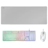 MARS GAMING MCPXWFR clavier Souris incluse USB Français Blanc