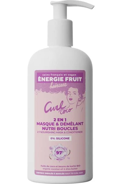 Masque 2 en 1 Cheveux Boucles Coco Karite Bio Energie Fruit