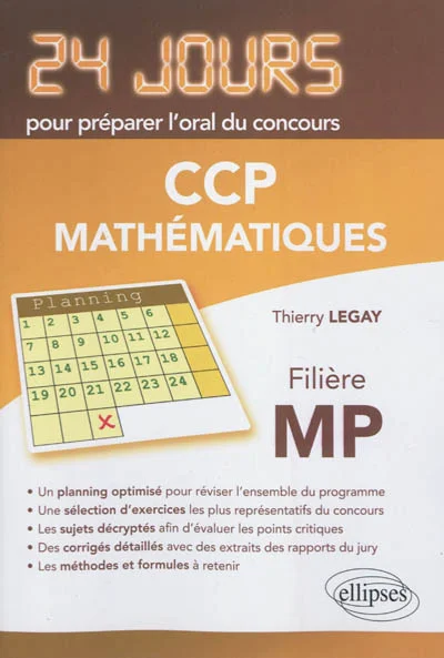 Mathématiques 24 Jours pour Préparer l'Oral du Concours CCP Filière MP