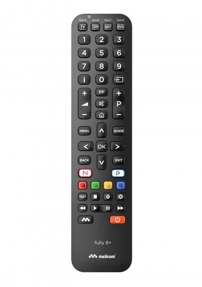 Meliconi Fully 8+ 8IN1 télécommande Universelle Noire - 808014
