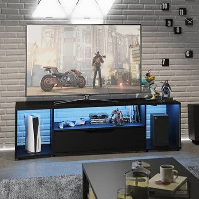 Meuble tv gamer noir industriel hack