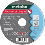 METABO Meules de tronçonnage Flexiarapid super 125x1,6x22,2 acier inoxydable