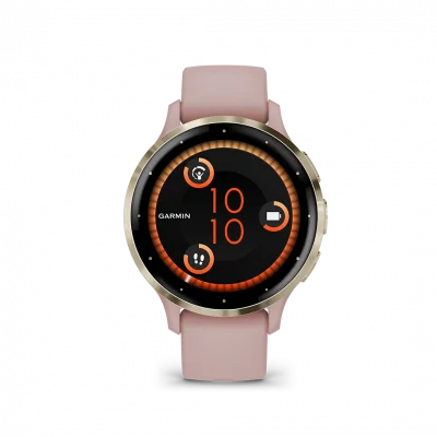 Montre connectée Garmin Venu 3S, Soft Gold avec bracelet rose