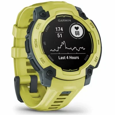 Montre connectée GPS Garmin Instinct E 45 mm 10 ATM jaune avec bracelet jaune