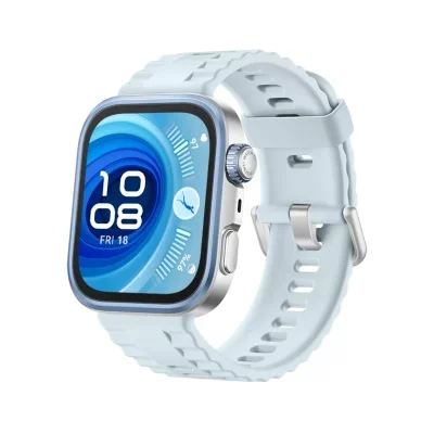 Montre connectée Huawei Watch Fit 4 Pro Bluetooth Gris avec bracelet en fluoroélastomère Bleu