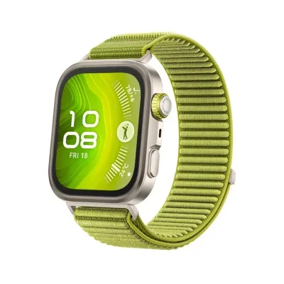 Montre connectée Huawei Watch Fit 4 Pro Bluetooth Gris avec bracelet en tissu Vert