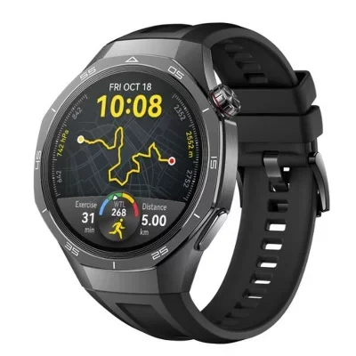 Montre connectée Huawei Watch GT 5 Pro 46 mm titane avec bracelet en fluoroélastomère Noir
