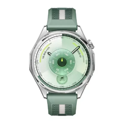 Montre connectée Huawei Watch GT6 46 mm Bluetooth acier inoxydable avec bracelet tissé Vert