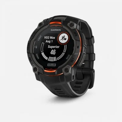 Montre gps garmin instinct 3 solar 45 mm noir avec bracelet en silicone noir