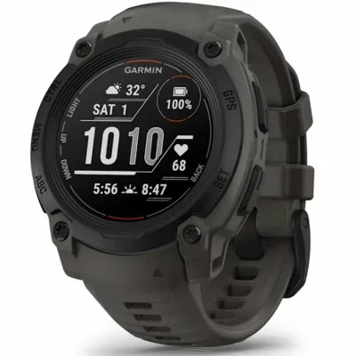 Montre gps garmin instinct e 40 mm noir avec bracelet en silicone gris charcoal