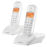 MOTOROLA S1202 2 Units Wireless Landline Phone Blanc