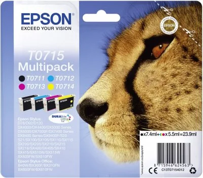 Multipack EPSON T0715 - Noir + 3 couleurs
