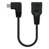 NANOCABLE Câble Micro USB 2.0 OTG Coudé Mâle vers USB-A Femelle 15cm