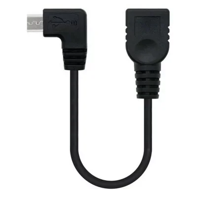 Nanocable Câble Micro USB 2.0 OTG Coudé Mâle vers USB-A Femelle 15cm