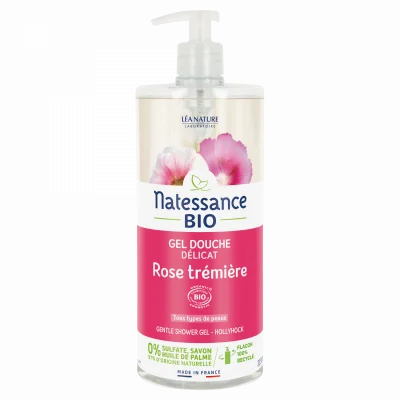 NATESSANCE Gel douche délicatàla Rose Trémière 1L
