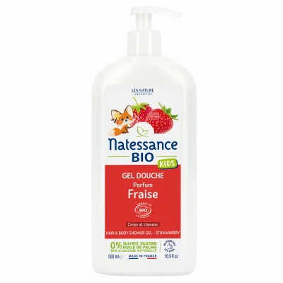 Natessance Kids Bio Shampoing Douche Fraise Vanille 500ml