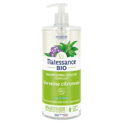 Natessance Shampooing-douche Verveine Citronnée Bio, 1l
