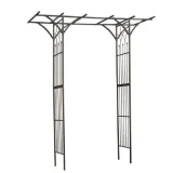 NATURE - Arche double Eliséa en acier galvanisé noir