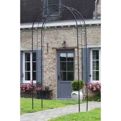 Nature Nature Arche de jardin en métal noir 6040802