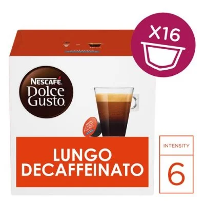 Nescafé Dolce Gusto LUNGO DECAFFEINATO - Café - Pack de 16 -112g
