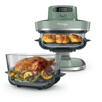 Ninja CRISPi Pro Glass Air Fryer AS090EUGN 5-en-1 2100 W 5,7 L + 2,3 L Vert - Neuf