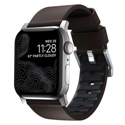 Nomad Bracelet Active Pro Apple Watch Series 1-9 / SE / Ultra (2) - 42/44/45/49 mm - Marron/Argent