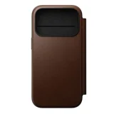 NOMAD Étui Portefeuille pour iPhone 17 Pro MagSafe en Cuir Série Modern Marron