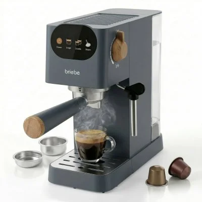 Nordic Machine à Café Expresso 20 Bars Compatible avec Capsules Nespresso 1,2L EC1180GRY Br