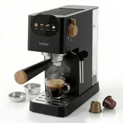 Nordic Machine à Café Expresso Compatible avec Capsules Nespresso 20 Bars 1,2L EC1180BLK Br