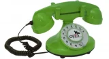 OPIS TECHNOLOGY Opis funkyfon cable : téléphone filaire à cadran rotatif au style sinueux des années 1920 (vert)