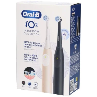 Oral-B iO2 Pack Duo Brosse à Dents Électrique Noire et Rose