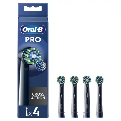 Oral-b pro cross action noire brossettes pour brosse à dents, 4 unités