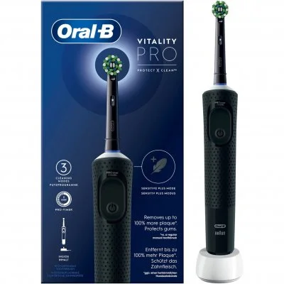 Oral-B Vitality Pro Brosse À Dents Électrique Noire, 1 Brossette