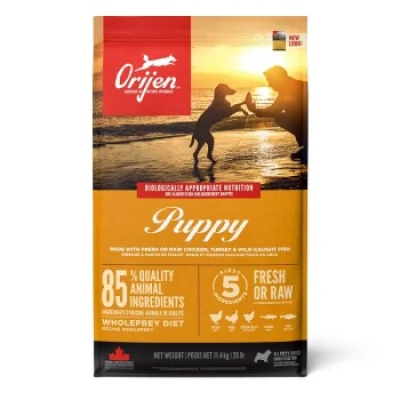 Orijen Puppy Chicken Fish Turkey 11.4kg Dog Food Doré