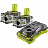 RYOBI Pack de 2 batteries 18V One + - Li-Ion 5Ah + chargeur rapide