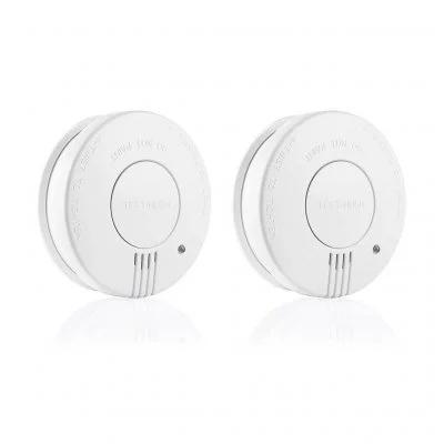 Pack de 2 détecteurs de fumée pile 5 ans, norme NF
