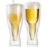 INFACTORY Pack de 2 verres à bière à double paroi - 20 cl