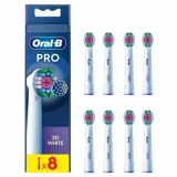ORAL B Pack de 8 brossettes pour brosse à dents Oral-B Pro 3D Blanc