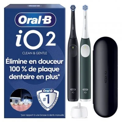 Pack de brosse à dents électrique Oral-B iO 2 Noir et Vert