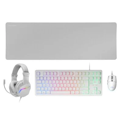 Pack gamer 4en1 (claviersouriscasquetapis) mcp-rgb3 (blanc) MCPRGB3WFR
