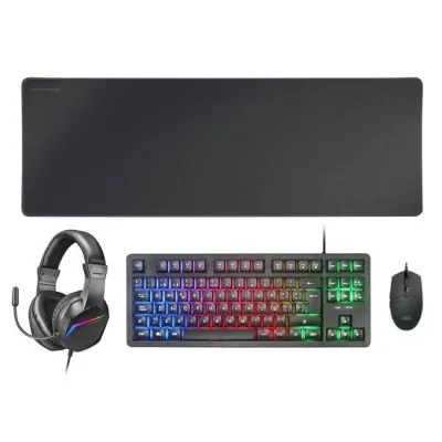 Pack gamer 4en1 (claviersouriscasquetapis) mcp-rgb3 (noir) MCPRGB3FR