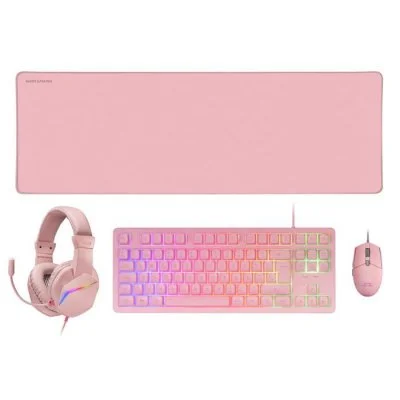 Pack gamer 4en1 (claviersouriscasquetapis) mcp-rgb3 (rose) MCPRGB3PFR