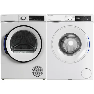 PACK Lave-linge Hublot 8kg 1400trs/min + Sèche-linge Pompe à Chaleur 8kg