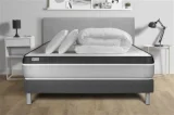 VITALIT Pack sommier kit matelas Mémoire de forme 140x190 Gris Complet