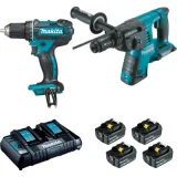 MAKITA Pack visseuse + perfo 18v li-ion 5 ah ( dhr264 + ddf482) HEX-304550