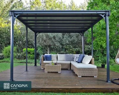Palram – Canopia Tonnelle Milano 3x4.3 Gris anthracite