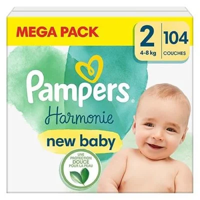 Pampers New Baby Harmonie Couches Taille 2 104 Couches 4 kg - 8 kg