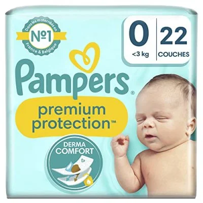 PAMPERS Premium Protection Taille 0 - 22 Couches